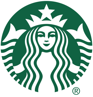 Green and white Starbucks logo featuring a crowned twin-tailed mermaid, or siren, inside a circular design—often seen at locations such as River Rock Casino Resort.